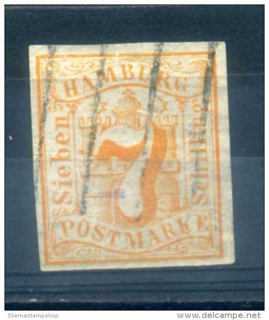 GERMANY HAMBURG - 1859, 7S ORANGE - Hambourg