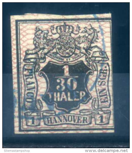 GERMANY HANOVER - 1855, 1/30 BLACK AND PINK - Hanover