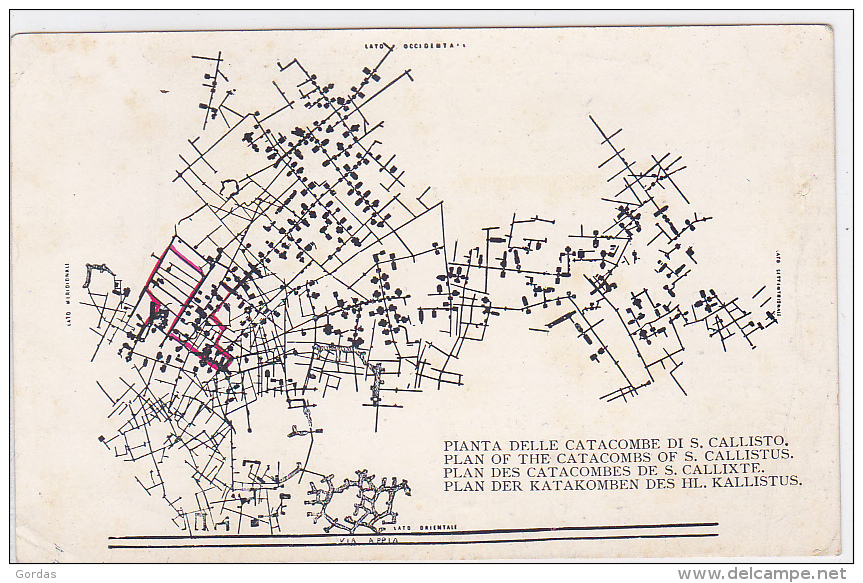 Italy - Rome - Plan Of The Catacombes Of San Callistus - Museums