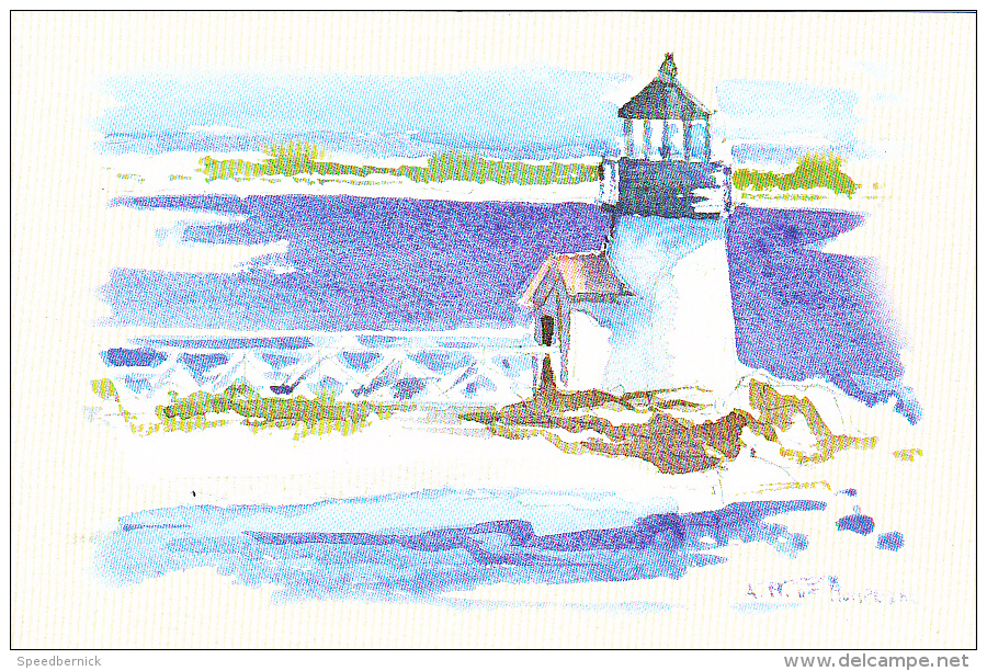 23661 Aquarelles Aquarelle A M Monpezat Pour Bouchara - Phare - Autres & Non Classés