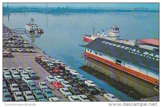 Kentucky Louisville Wharf Scene Ohio River Curteich - Louisville