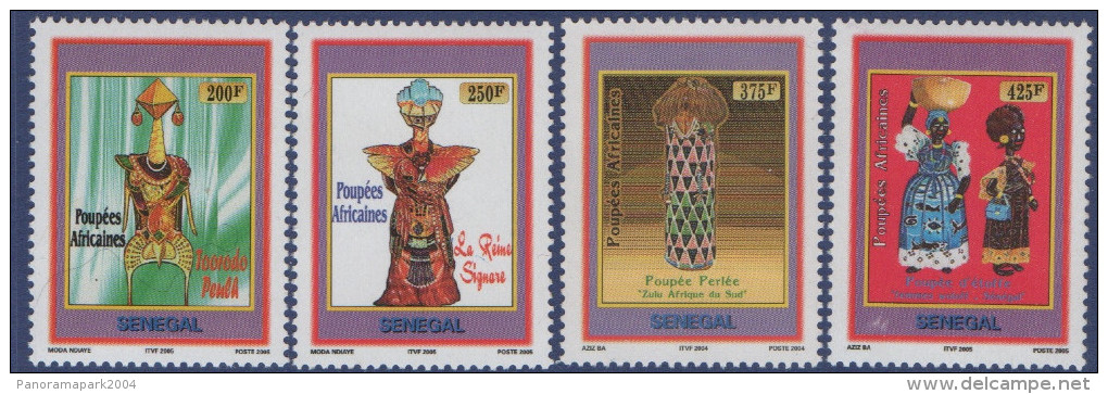 Sénégal 2006 Poupées Africaines Afrikanische Puppen African Dolls 4 Val. RARE MNH - Sénégal (1960-...)