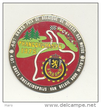 Médaille En Métal - 48e Grand Prix De Belgique De Vitesse Motos - Francorchamps 1975 - Autres & Non Classés