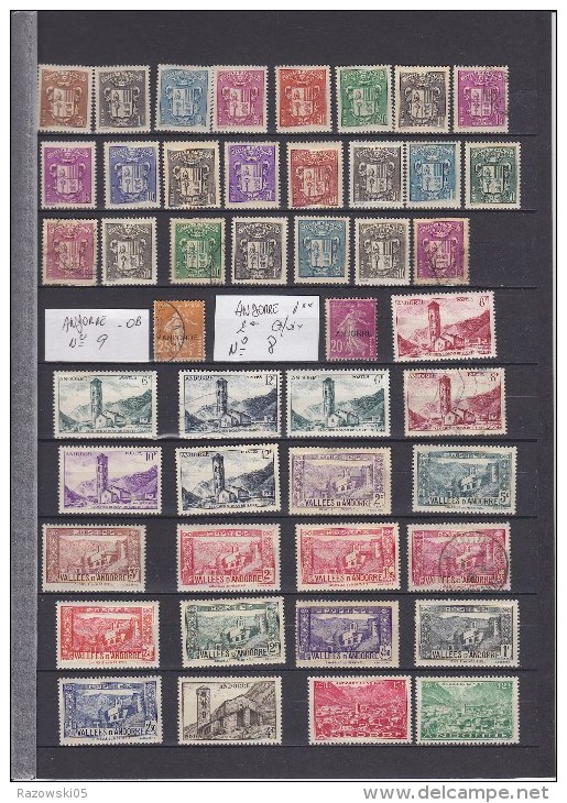 FRANCE. ANDORRE. ANDORRA. LOT. COLLECTION........12 SCANS. TAXES.