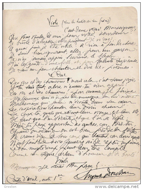 AUGUSTE DORCHAIN (CAMBRAI 1857 PARIS 1930) ECRIVAIN ET POETE FRANCAIS EXTRAIT DE SON OUVRAGE CONTE D'AVRIL SIGNE - Sonstige & Ohne Zuordnung