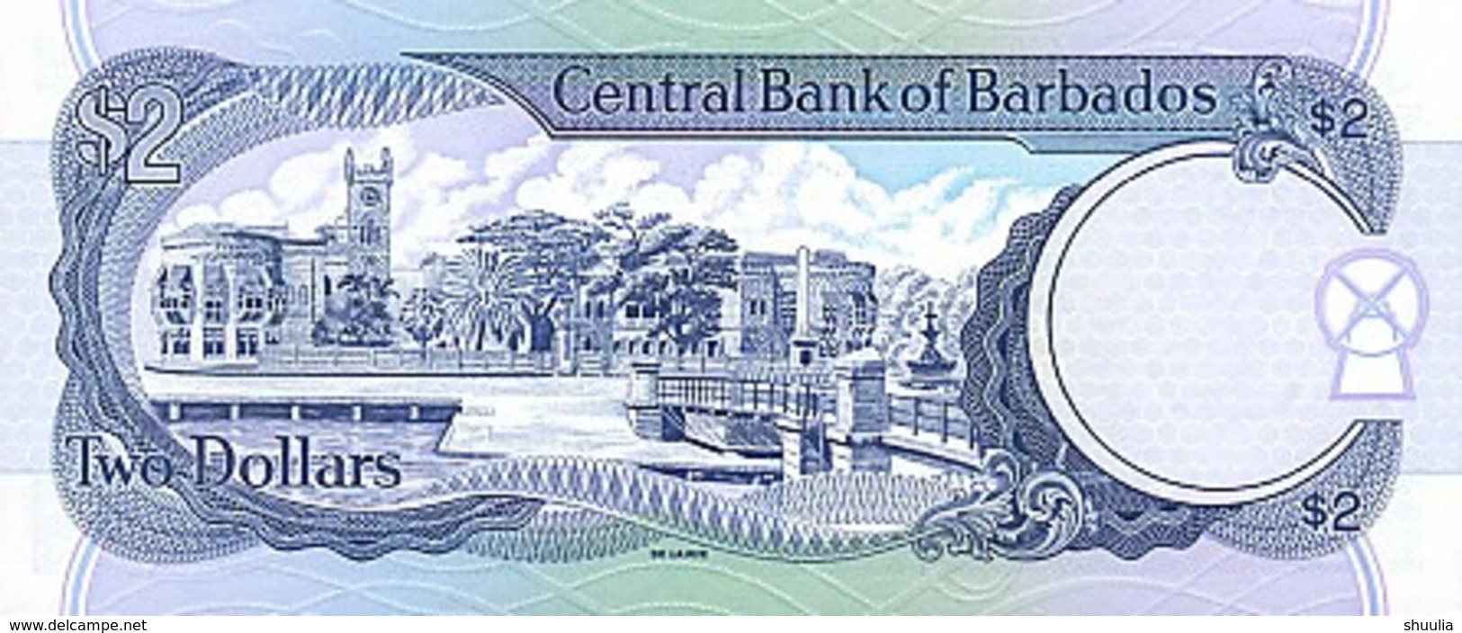 Barbados  2 Dollars (1998) Pick 54a UNC - Barbados