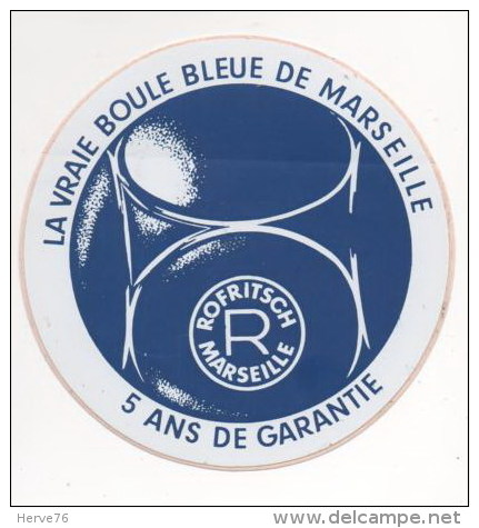 Autocollant - La Vraie Boule Bleue De Marseille - ROFRITSCH MARSEILLE - Pétanque - Autocollants