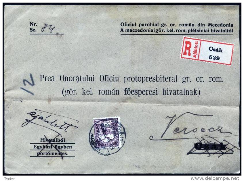 HUNGARY - MACEDONIA - Recom Letter Parohial In Makedonija - 1915 - Briefe U. Dokumente