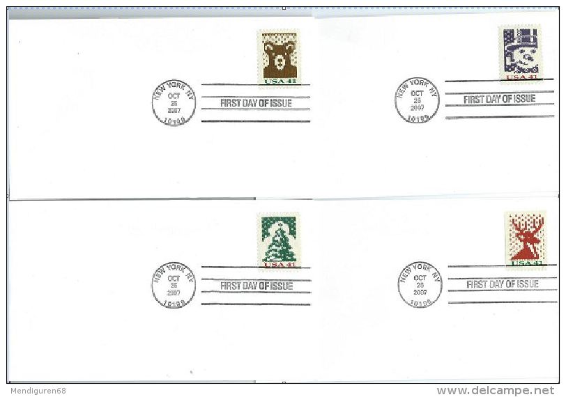 USA 2007 Christmas Knits Coils Set Of 4 $ 1.64 FDC USED SC 4211-14 YV 4001a-04a MI 4322-25 SG 4795-98 - 2001-2010