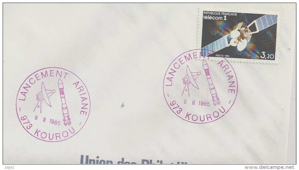 France, Satellite, , Fusée, "Ariane", Kourou - Enveloppe Complète  (N367) - Afrika