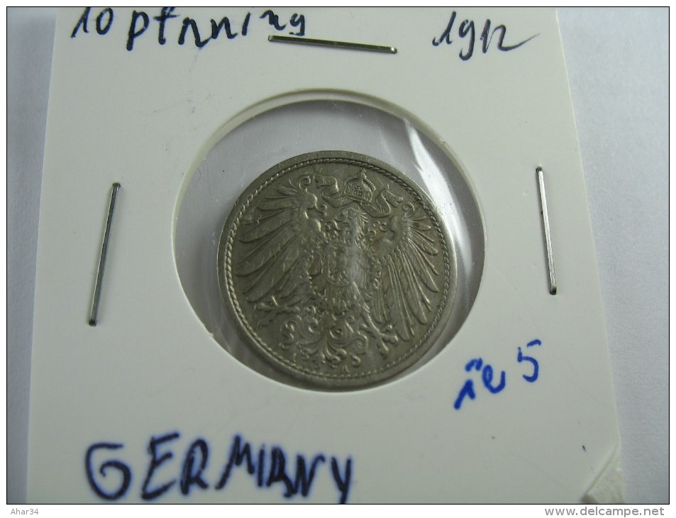 GERMANY 10 PFENNIG 1912  A  HIGHE GRADE CHOICE AU   LOT 16 NUM 24 - 10 Pfennig