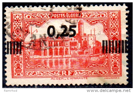 ALGERIA 1938 Admiralty And Penon Lighthouse, Algiers  - Surcharged 25c. On 50c. - Red   FU - Usati