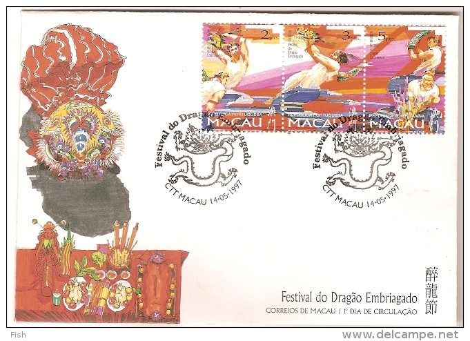 Macau & FDC Festival Do Dragão Embriagado 1997 (Nº860) - FDC