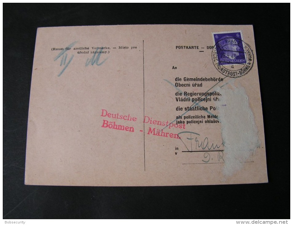 == BM Dienstpost 1943 Karte - Briefe U. Dokumente