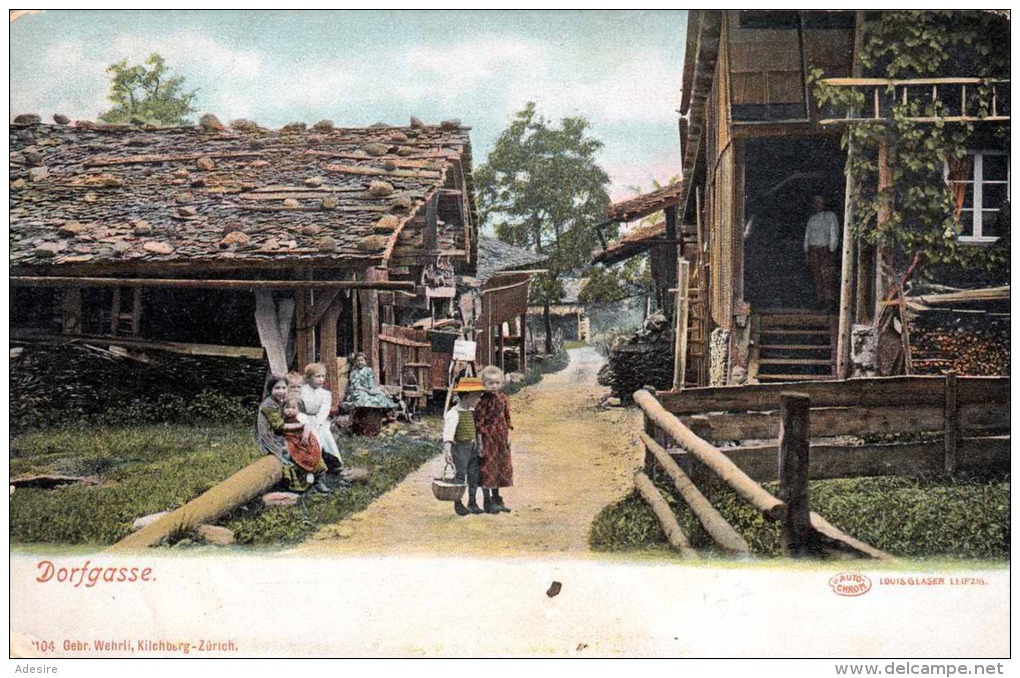 DORFGASSE (Schweizer Ort) - Litho Um 1900? - Dorf