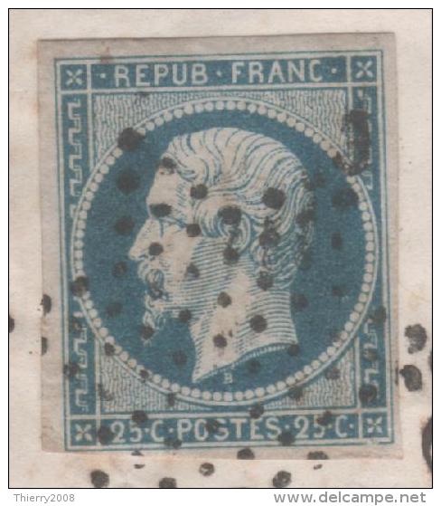 Napoléon III  N° 10a (Bleu Foncé) Avec Oblitèration Etoile Sur Lettre  TTB - 1852 Louis-Napoléon