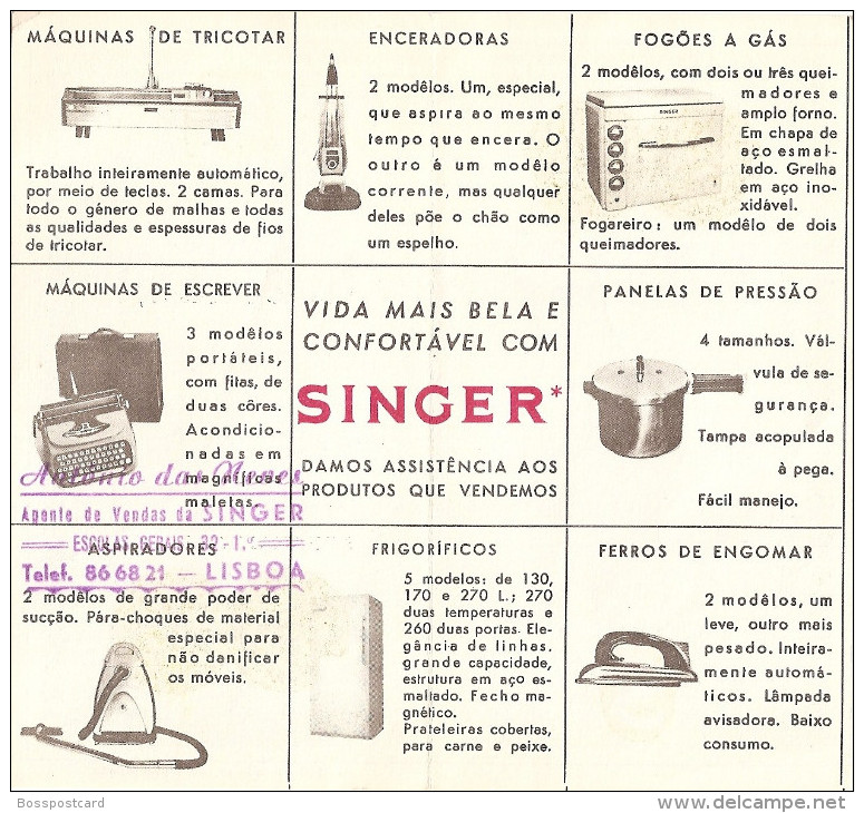 Lisboa - Cartao Singer Sewing Machine Company. Publicidade. - Portogallo