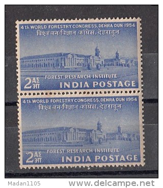 INDIA,  1954,  World Forestry Congress,  Pair, MNH, (**) - Nuovi