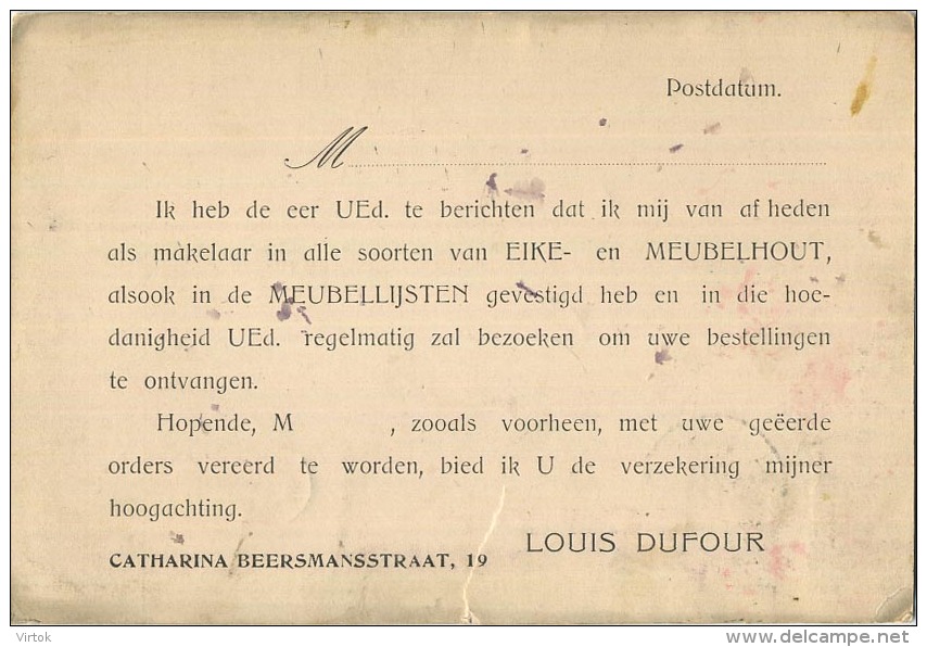 Antwerpen :  Louis Dufour : Eike En Meubelhout :  Zie Scna Voor Detail   ( 2  Scans ) - Autres & Non Classés