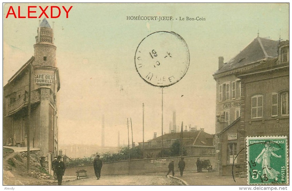 (C4) New Rare Homécourt-Joeuf 54 *** LE BON COIN 1913 *** Café De La Tourelle. Droguerie Centrale Et Coiffeur Italien - Homecourt