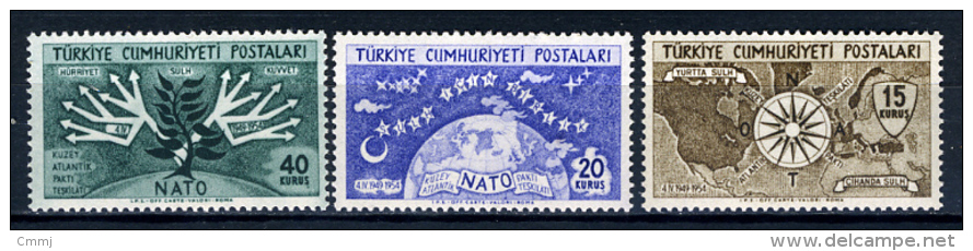 1954 - TURCHIA - TURKEY - TURKIYE - Catg. Mi. 1388/1390 - NH - (PG30042014..) - Unused Stamps