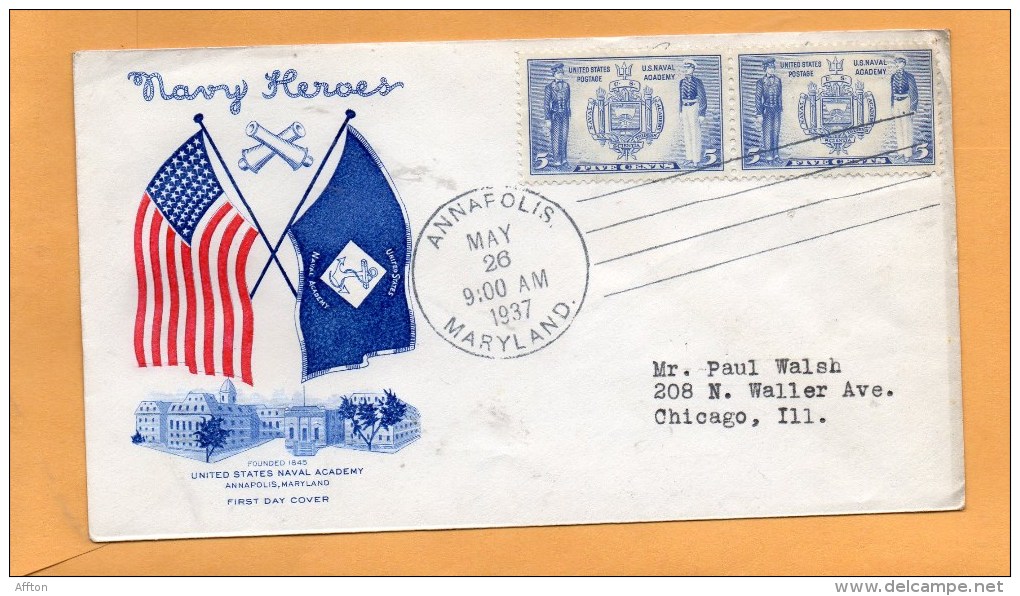 United States 1937 FDC - 1851-1940