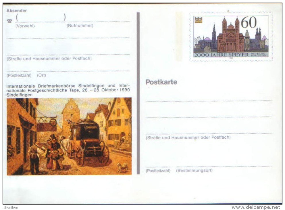 Germany/Federal Republic- Stationery Ilustrated Postcard Unused,1990 - PSo 23- - Illustrated Postcards - Mint