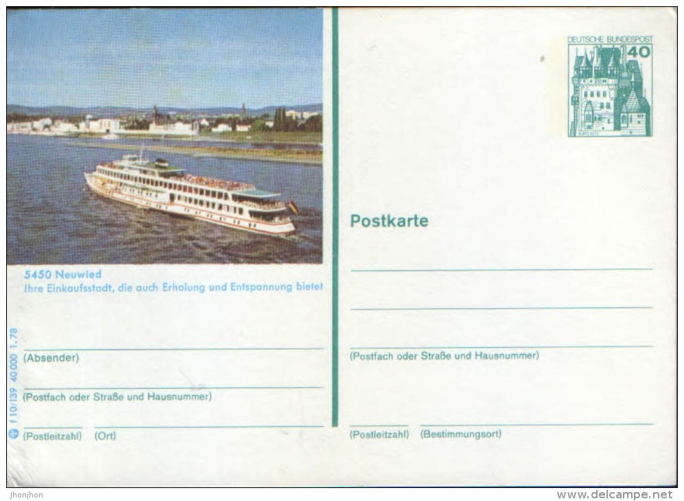 Germany/Federal Republic- Stationery Ilustrated Postcard Unused 1978 -   Neuwled - Cartes Postales Illustrées - Neuves