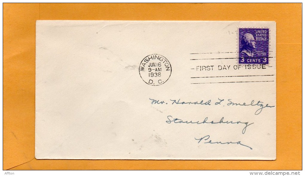 United States 1938 FDC - 1851-1940