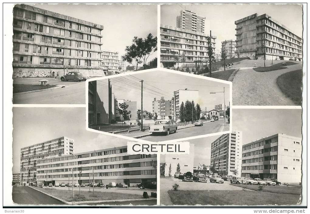 CPSM 94 CRETEIL IMMEUBLES LES BLEUETS PINSONS RUE VIET BELLES MULTIVUES - Creteil