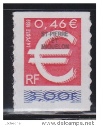 = Saint Pierre Et Miquelon N°C700 L'Euro 0.46€ Soit 3.00F Rouge Neuf Autocollant - Nuevos