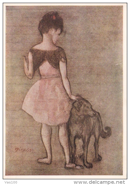 CPA PICASSO- THE MAIDEN WITH DOG - Picasso
