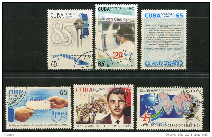 Cuba 2007 - 6 Stamps - Oblitérés