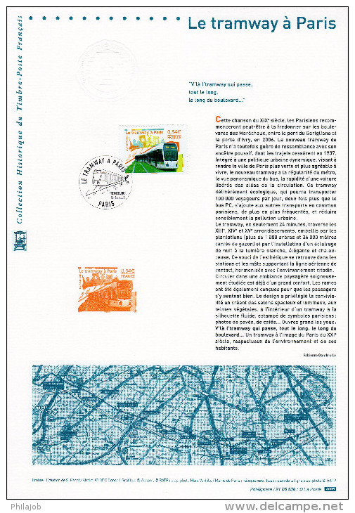 " LE TRAMWAY A PARIS "  Sur Document Philatélique Officiel De 2006. N° YT 3995. Parfait état. Prix à La Poste = 5 € DPO - 2000-2009