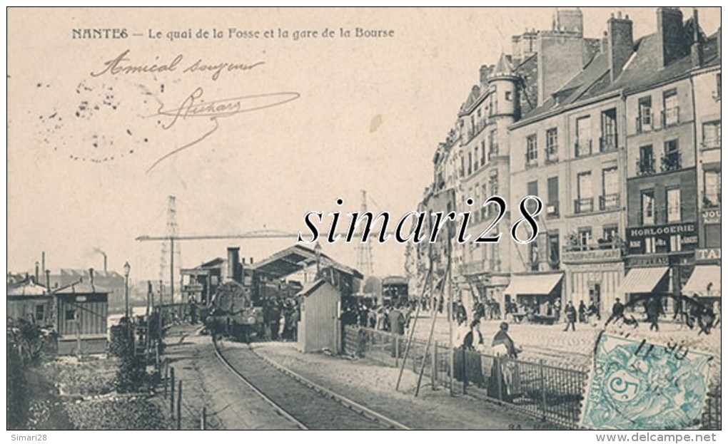 NANTES - LE QUAI DE LA FOSSE ET LA GARE DE LA BOURSE - Stations With Trains