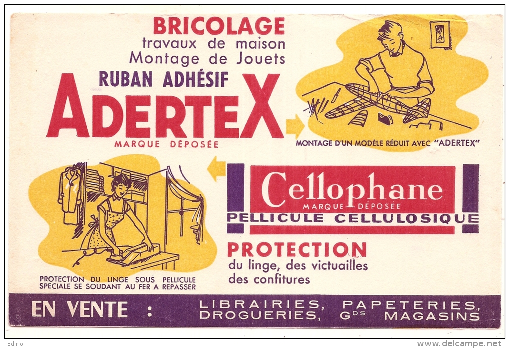 Buvard - BUVARD / BLOTTER /  Adertex - Cellophane " En Vente Librairies Papeteries "  TTB - Produits Ménagers