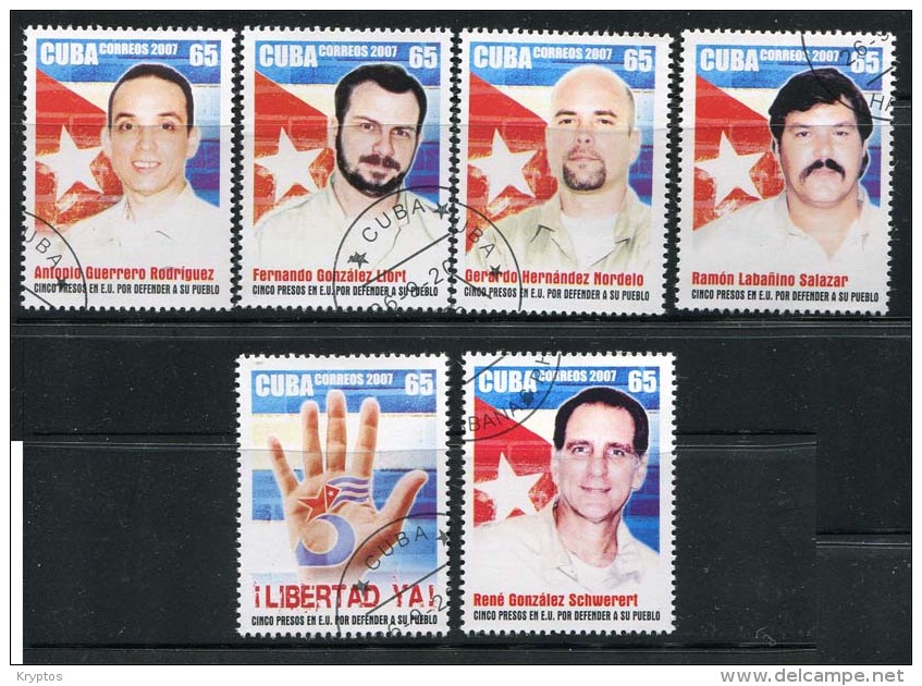 Cuba 2007 - US Detainees - 6 Stamps - Oblitérés