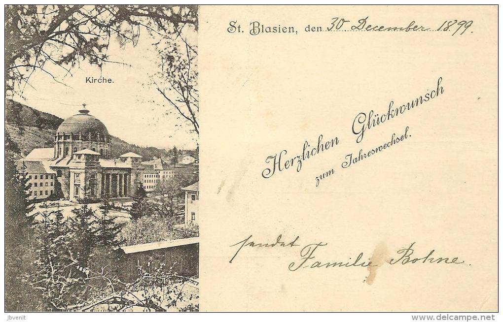 GERMANIA - BW - ST. BLASIEN  - Panorama  Mit Glueckwunsch -1899 - St. Blasien