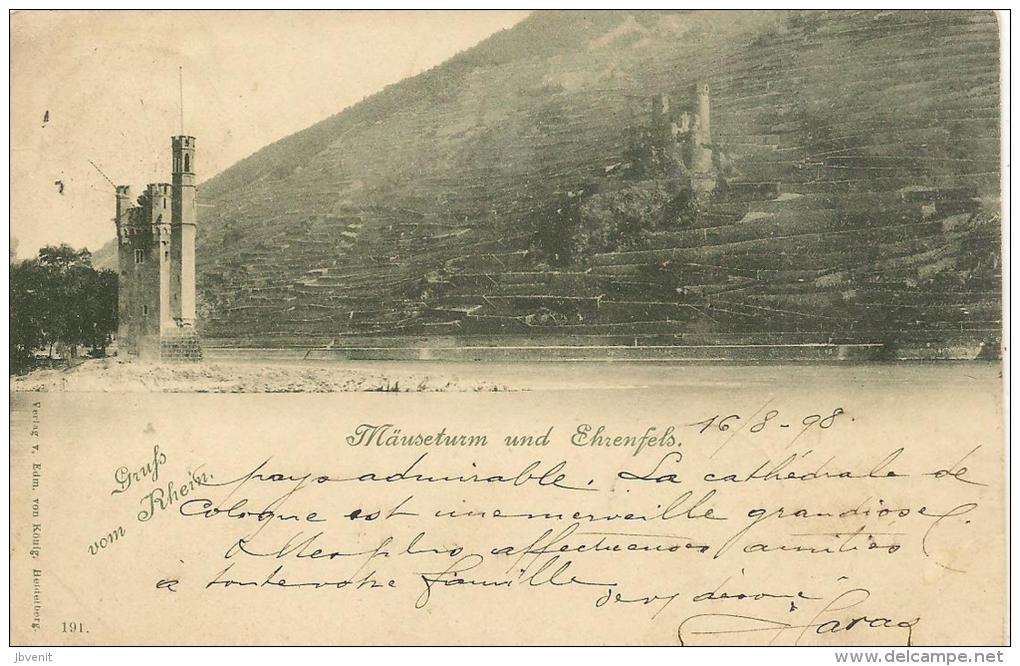 GERMANIA - Gruss Vom RHEIN   - Mauseturm Und Ehrenfels -1898 - St. Blasien