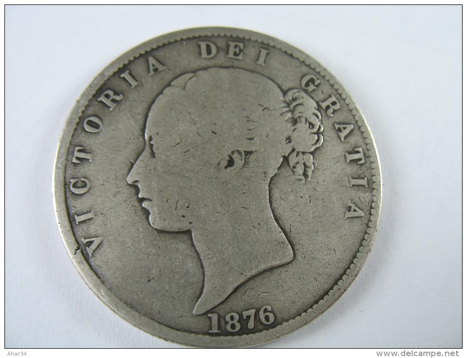 UK GREAT BRITAIN ENGLAND 1/2 HALF CROWN  1876 COIN DIAMETER  32 MM  LOT 17  NUM  1 - K. 1/2 Crown