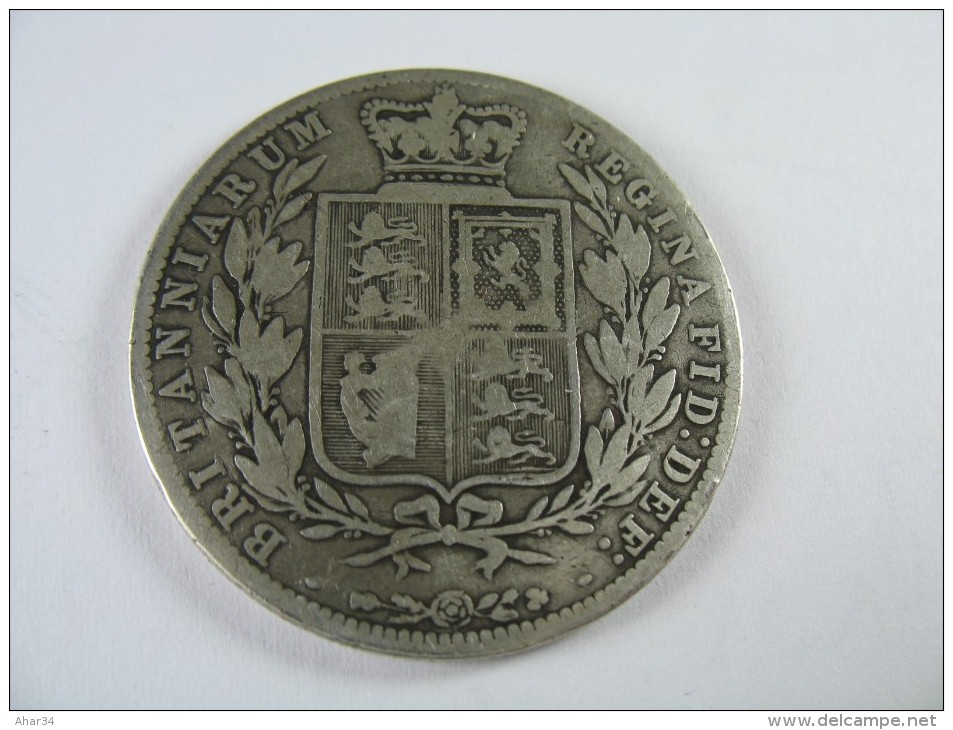 UK GREAT BRITAIN ENGLAND 1/2 HALF CROWN  1876 COIN DIAMETER  32 MM  LOT 17  NUM  1 - K. 1/2 Crown