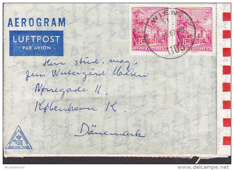 Austria Aerogram Luftpost Par Avion (Danish Manufacture) WIEN 1967 Cover Brief To Denmark - Autres & Non Classés