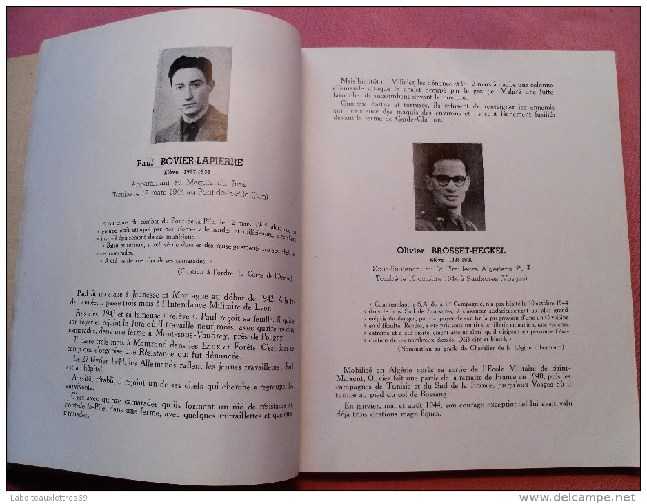 BROCHURE IN MEMORIAM 1939-1945 ASSOCIATION DES ANCIENS ELEVES ST JOSEPH LYON - Diplome Und Schulzeugnisse