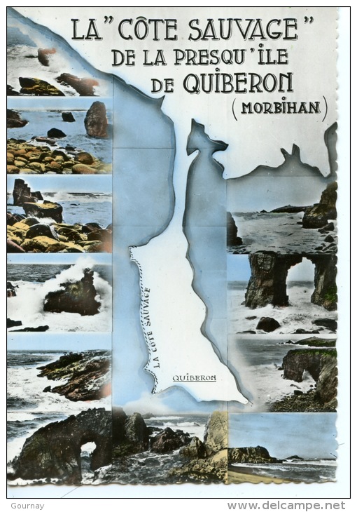 La Cote Sauvage De La Presqu´ile De Quiberon (Morbihan) Géographique Multivues N°5212 Rema - Dentelée - Quiberon