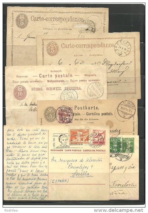 Suiza. Conjunto De 6 Enteros Postales. 4 Anteriores A 1900 - Gebraucht