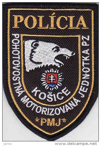 Police Slovaque - Slovakia, écussons Tissu-Patches, Unité Motorisée Mode Veille PZ Košice, - Police & Gendarmerie