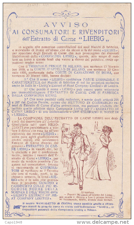 DEPLIANT PUBBLICITARIO ESTRATTO CARNE LIEBIG  CUOCO  LIBERTY  1909 DUE SCANNER -2-0882-20448-449 - Reclame