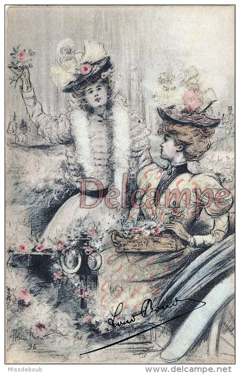 ILLUSTRATION Wien Signé HENRI BOUTET - Bouquetière Et Cocotte Parisienne - CARTE  Vierge TTBE - 1896 - Boutet