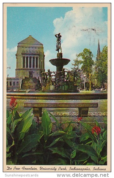 De Pew Fountain University Park Indiana World War Memorial Indianapolis Indiana 1963 - Indianapolis