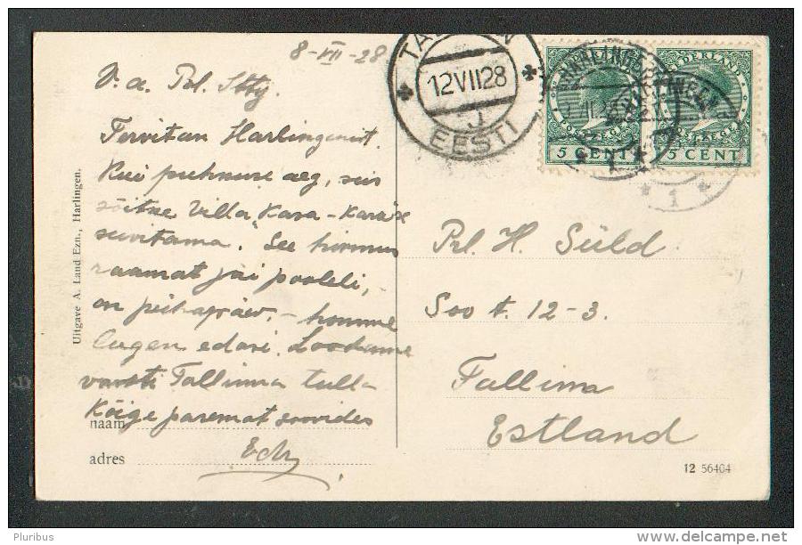 HARLINGEN  VILLA CASA-CARA ,   TO  ESTONIA  1928  , OLD POSTCARD, 0 - Harlingen